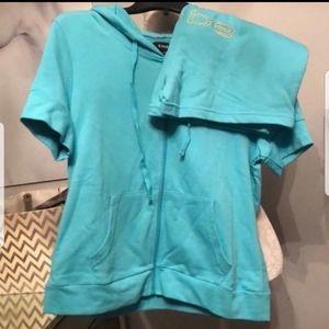 Bebe short & hoodie set size large